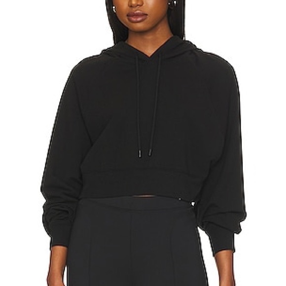Alo Yoga Women’s Cropped Double Take Hoodie Medium Large M L Black Loungewear - Picture 1 of 10